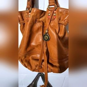 "The Sak" Brown Pebbled Leather Bucket Purse